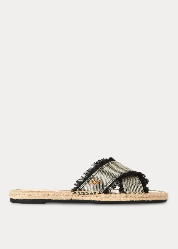 Sandalias Ralph Lauren Mujer Negros - Marni Canvas - EIMHK5473